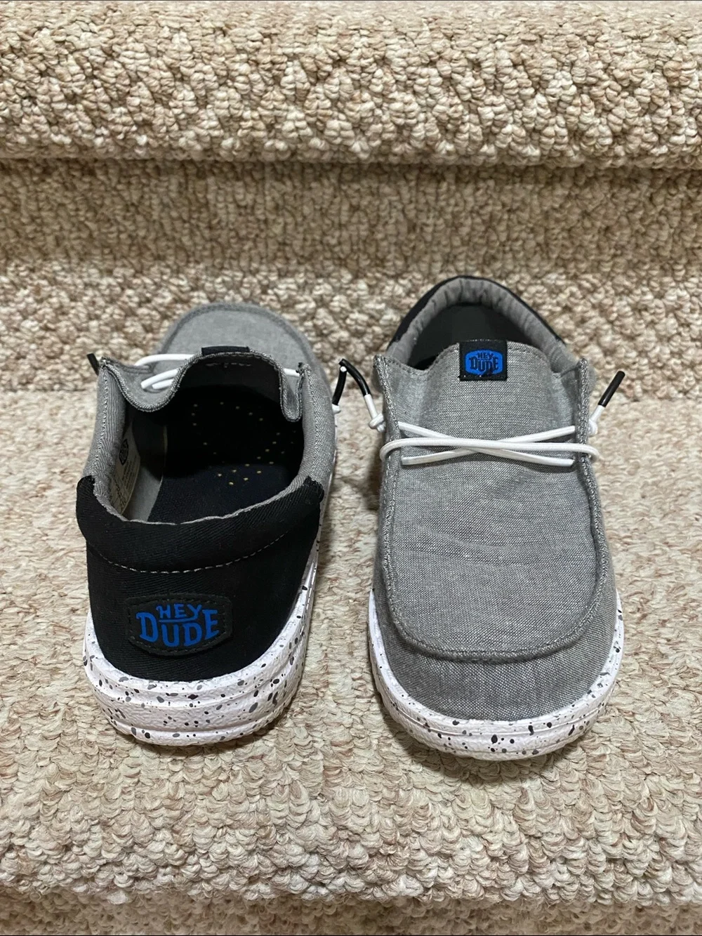 Hey Dude - Wally Funky Slatter - Grey Slip-On Shoe with Black/Grey Speckled Sole